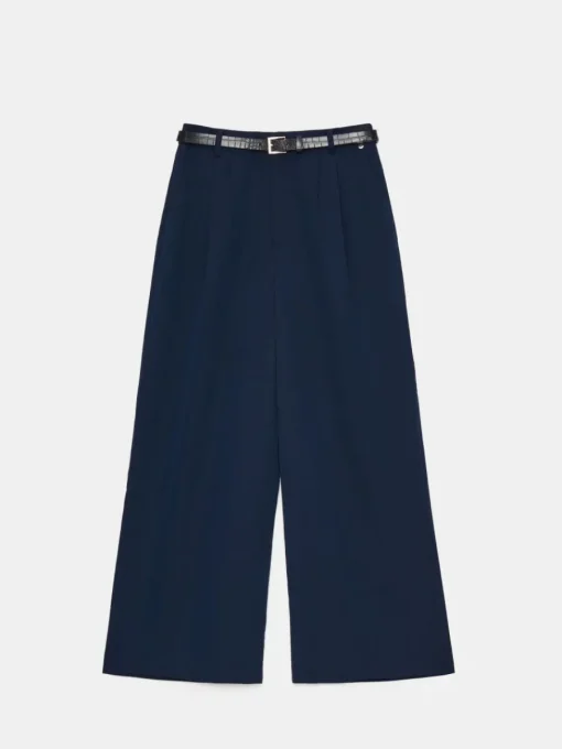 Hosen>MOHITO Hose mit weitem Bein und Gürtel Navy