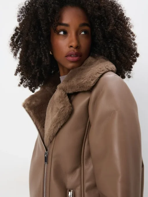 Jacken, Mäntel>MOHITO Jacke mit Pelzkragen Beige