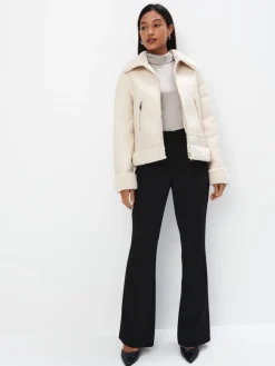 Jacken, Mäntel>MOHITO Jacke mit Pelzkragen Creme