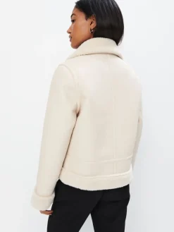 Jacken, Mäntel></noscript>MOHITO Jacke mit Pelzkragen Creme