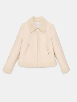 Jacken, Mäntel></noscript>MOHITO Jacke mit Pelzkragen Creme