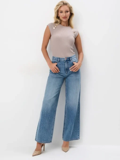 Jeans>MOHITO Jeans mit weitem Bein Blau
