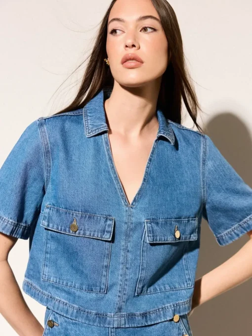 Blusen, Hemden>MOHITO Jeanshemd Blau