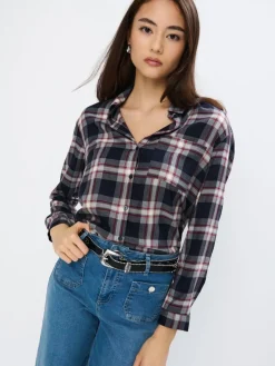 Blusen, Hemden>MOHITO Karierte Hemdbluse Hellblau