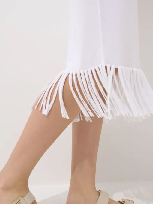 Kleider, Overalls|Entdecke Alles>MOHITO Kleid mit Fransen Weiu00df