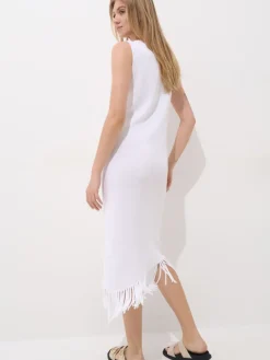 Kleider, Overalls|Entdecke Alles></noscript>MOHITO Kleid mit Fransen Weiu00df