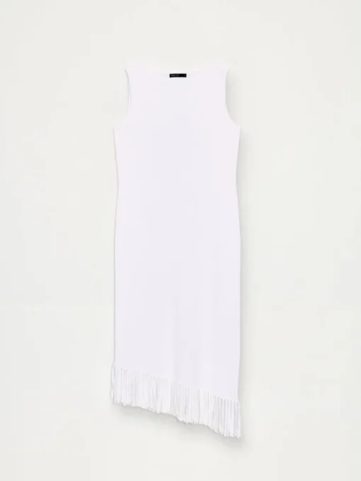 Kleider, Overalls|Entdecke Alles>MOHITO Kleid mit Fransen Weiu00df
