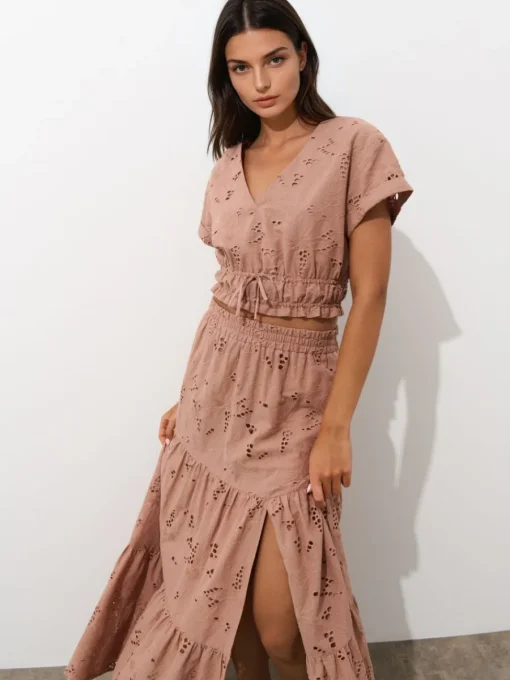 Blusen, Hemden>MOHITO Kurze Bluse Kaffeebraun