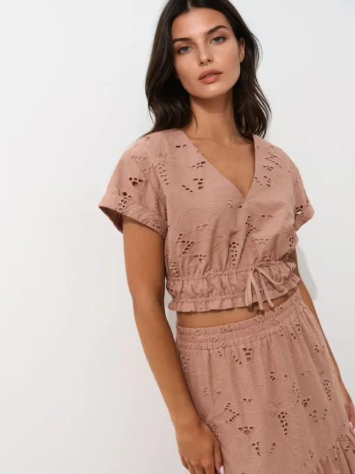 Blusen, Hemden>MOHITO Kurze Bluse Kaffeebraun
