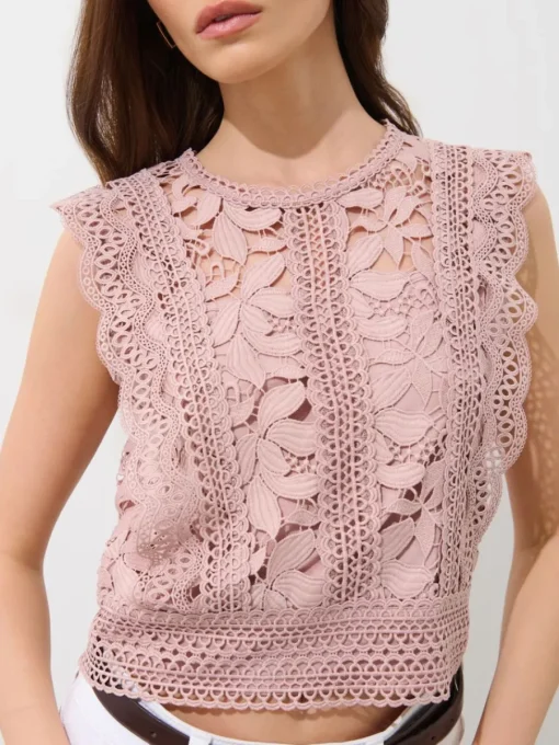 Blusen, Hemden>MOHITO Kurze Bluse Pastellrosa