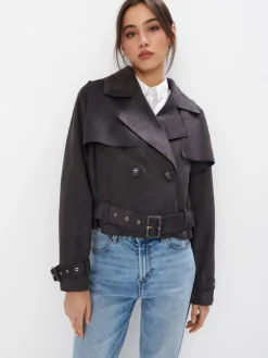 Jacken, Mäntel>MOHITO Kurzer Trenchcoat Grau