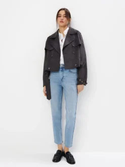 Jacken, Mäntel>MOHITO Kurzer Trenchcoat Grau