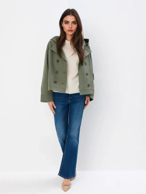 Jacken, Mäntel>MOHITO Kurzer Trenchcoat Khaki
