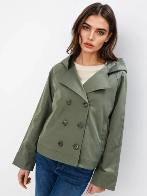 Jacken, Mäntel>MOHITO Kurzer Trenchcoat Khaki