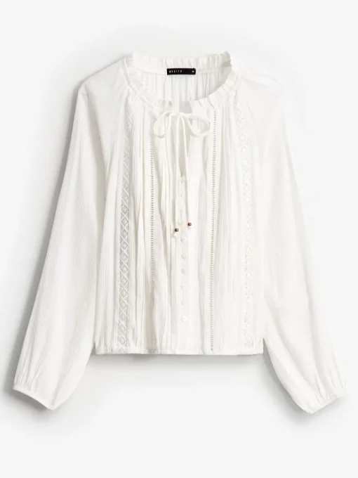 Blusen, Hemden>MOHITO Langarmshirt Weiu00df