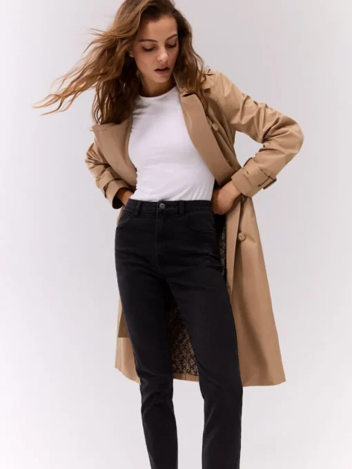Jacken, Mäntel>MOHITO Langer zweireihiger Trenchcoat Beige