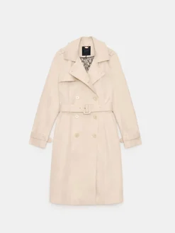 Jacken, Mäntel></noscript>MOHITO Langer zweireihiger Trenchcoat Creme