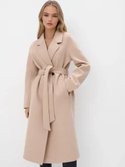 Jacken, Mäntel>MOHITO Mantel mit Taillenbund Beige
