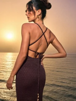 Kleider, Overalls|Entdecke Alles>MOHITO Maxikleid Dunkelbraun