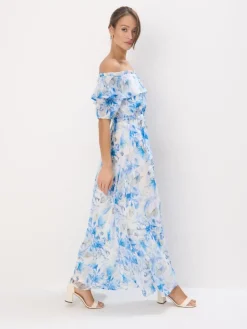 Geblümte Kleider|Kleider, Overalls>MOHITO Maxikleid mit Blumenmuster Blau