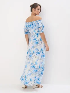 Geblümte Kleider|Kleider, Overalls></noscript>MOHITO Maxikleid mit Blumenmuster Blau