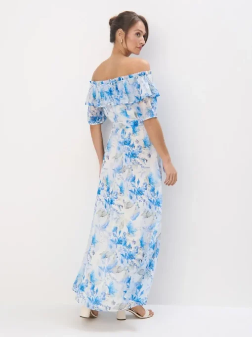 Geblümte Kleider|Kleider, Overalls>MOHITO Maxikleid mit Blumenmuster Blau
