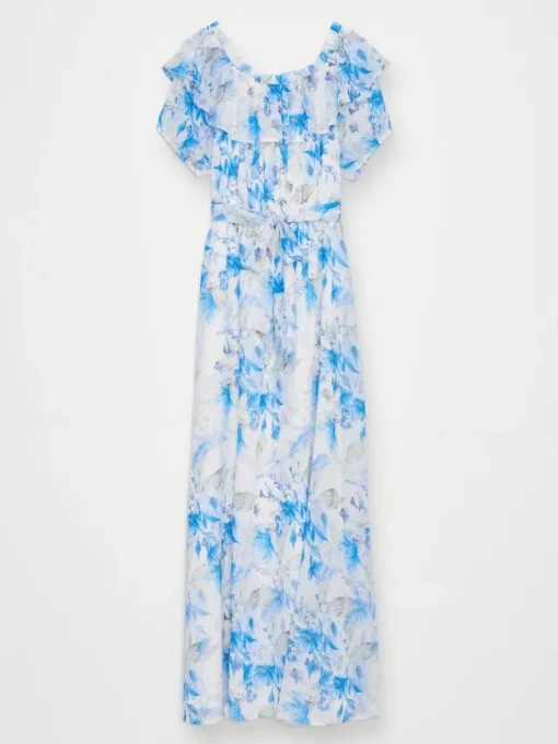 Geblümte Kleider|Kleider, Overalls>MOHITO Maxikleid mit Blumenmuster Blau