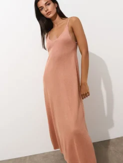 Coming Soon!>MOHITO Maxikleid mit Metallgarn Pink