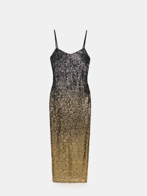 Midi, Maxikleider|Kleider, Overalls>MOHITO Maxikleid mit Pailletten Schwarz