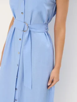 Leinen>MOHITO Midi-Hemdkleid Hellblau