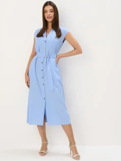 Leinen></noscript>MOHITO Midi-Hemdkleid Hellblau