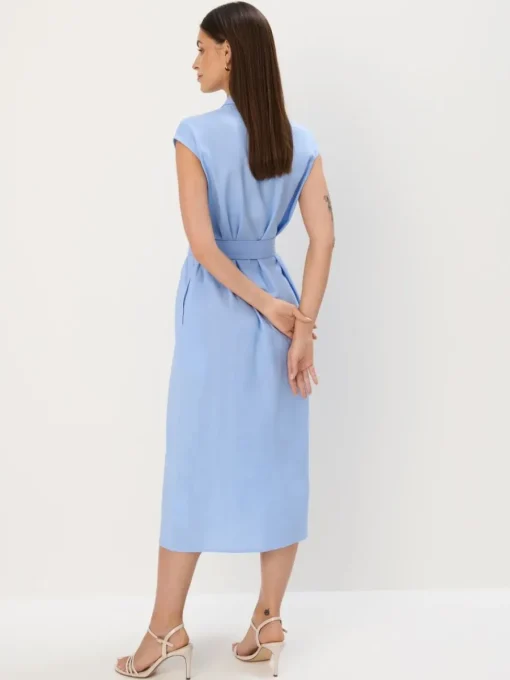 Leinen>MOHITO Midi-Hemdkleid Hellblau