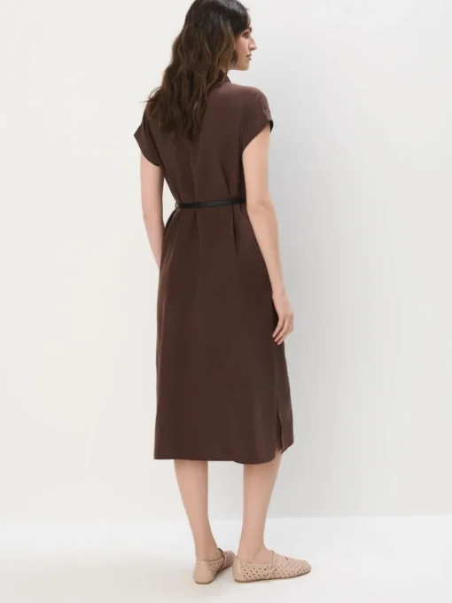 Midi, Maxikleider|Kleider, Overalls>MOHITO Midi-Hemdkleid Dunkelbraun