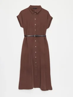 Midi, Maxikleider|Kleider, Overalls></noscript>MOHITO Midi-Hemdkleid Dunkelbraun
