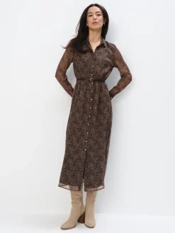 Midi, Maxikleider|Kleider, Overalls>MOHITO Midi-Hemdkleid Beige