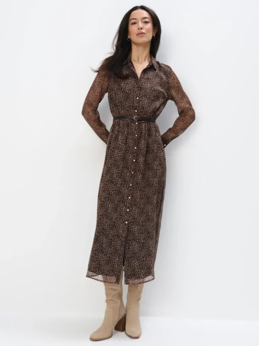 Midi, Maxikleider|Kleider, Overalls>MOHITO Midi-Hemdkleid Beige