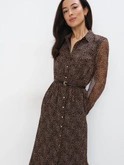 Midi, Maxikleider|Kleider, Overalls>MOHITO Midi-Hemdkleid Beige