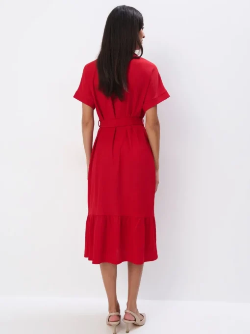 Midi, Maxikleider|Kleider, Overalls>MOHITO Midi-Hemdkleid Rot
