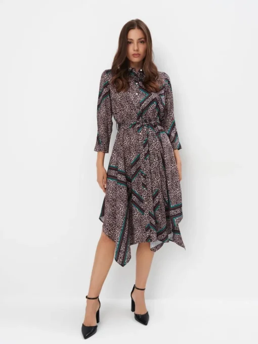 Midi, Maxikleider|Kleider, Overalls>MOHITO Midi-Hemdkleid Mehrfarbig