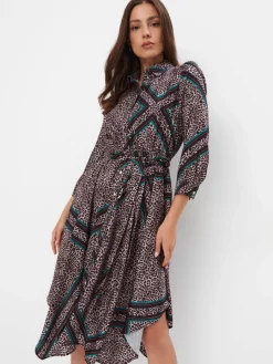 Midi, Maxikleider|Kleider, Overalls>MOHITO Midi-Hemdkleid Mehrfarbig