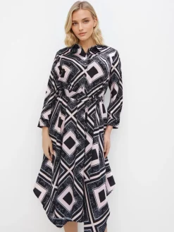 Midi, Maxikleider|Kleider, Overalls>MOHITO Midi-Hemdkleid Schwarz