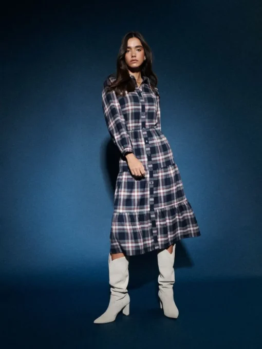 Midi, Maxikleider|Kleider, Overalls>MOHITO Midi-Hemdkleid Navy