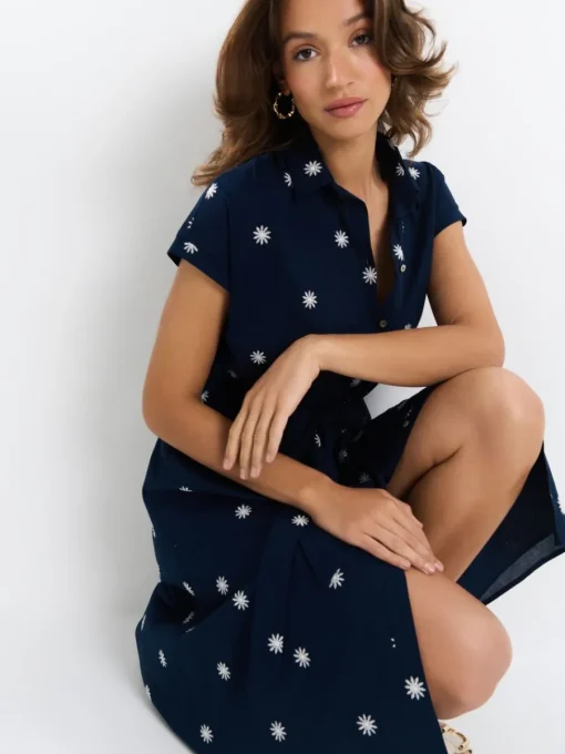 Kleider, Overalls|Entdecke Alles>MOHITO Midi-Hemdkleid Navy
