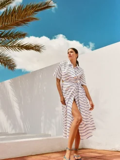 Kleider, Overalls|Entdecke Alles>MOHITO Midi-Hemdkleid Blau
