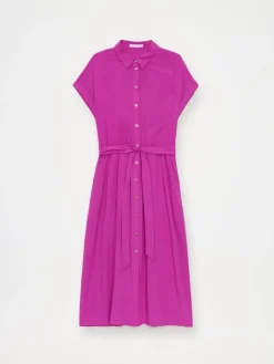 Bestsellers|Kleider, Overalls>MOHITO Midi-Hemdkleid aus Viskose Lila