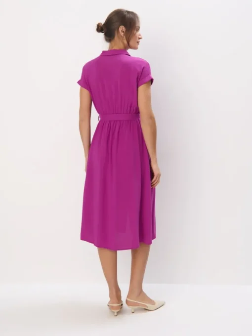 Bestsellers|Kleider, Overalls>MOHITO Midi-Hemdkleid aus Viskose Lila