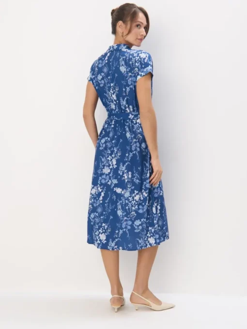 Frühlingskleider|Kleider, Overalls>MOHITO Midi-Hemdkleid aus Viskose Navy