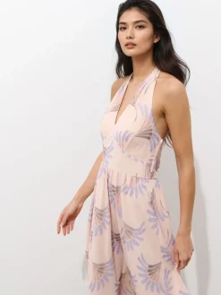Geblümte Kleider|Kleider, Overalls>MOHITO Midikleid Nude