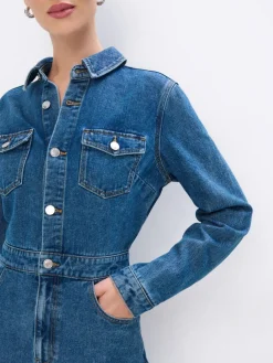 Midi, Maxikleider|Kleider, Overalls></noscript>MOHITO Midikleid aus Jeans Blau