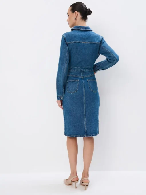 Midi, Maxikleider|Kleider, Overalls>MOHITO Midikleid aus Jeans Blau
